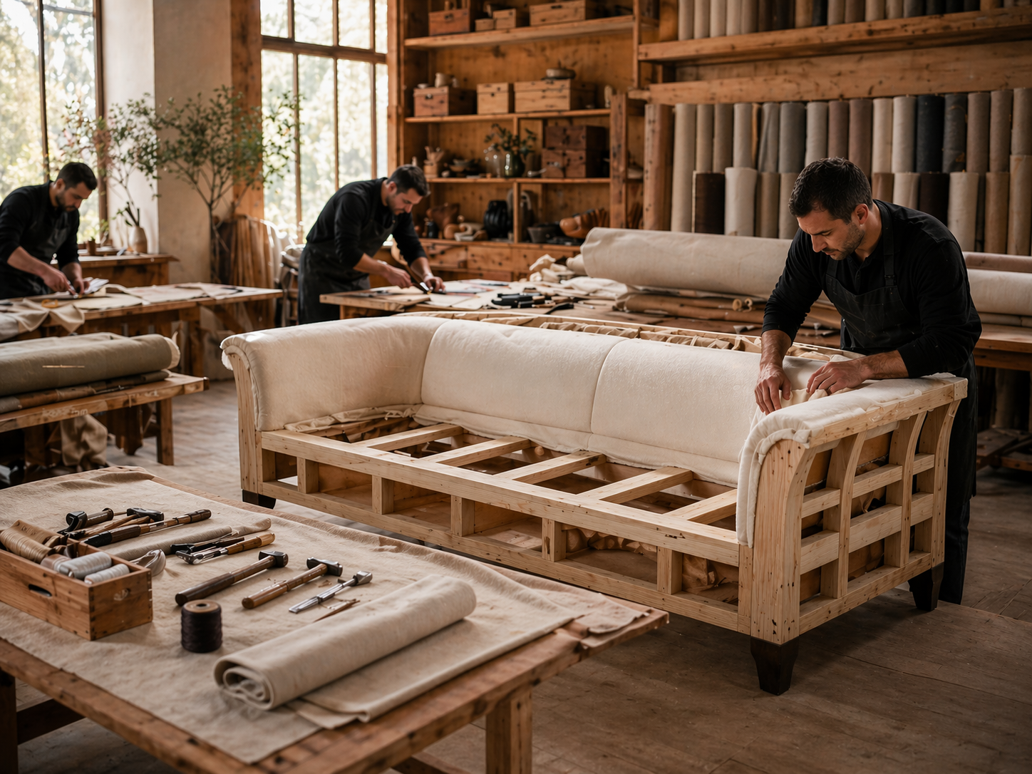 Atölyede özel ölçü koltuk imalatı