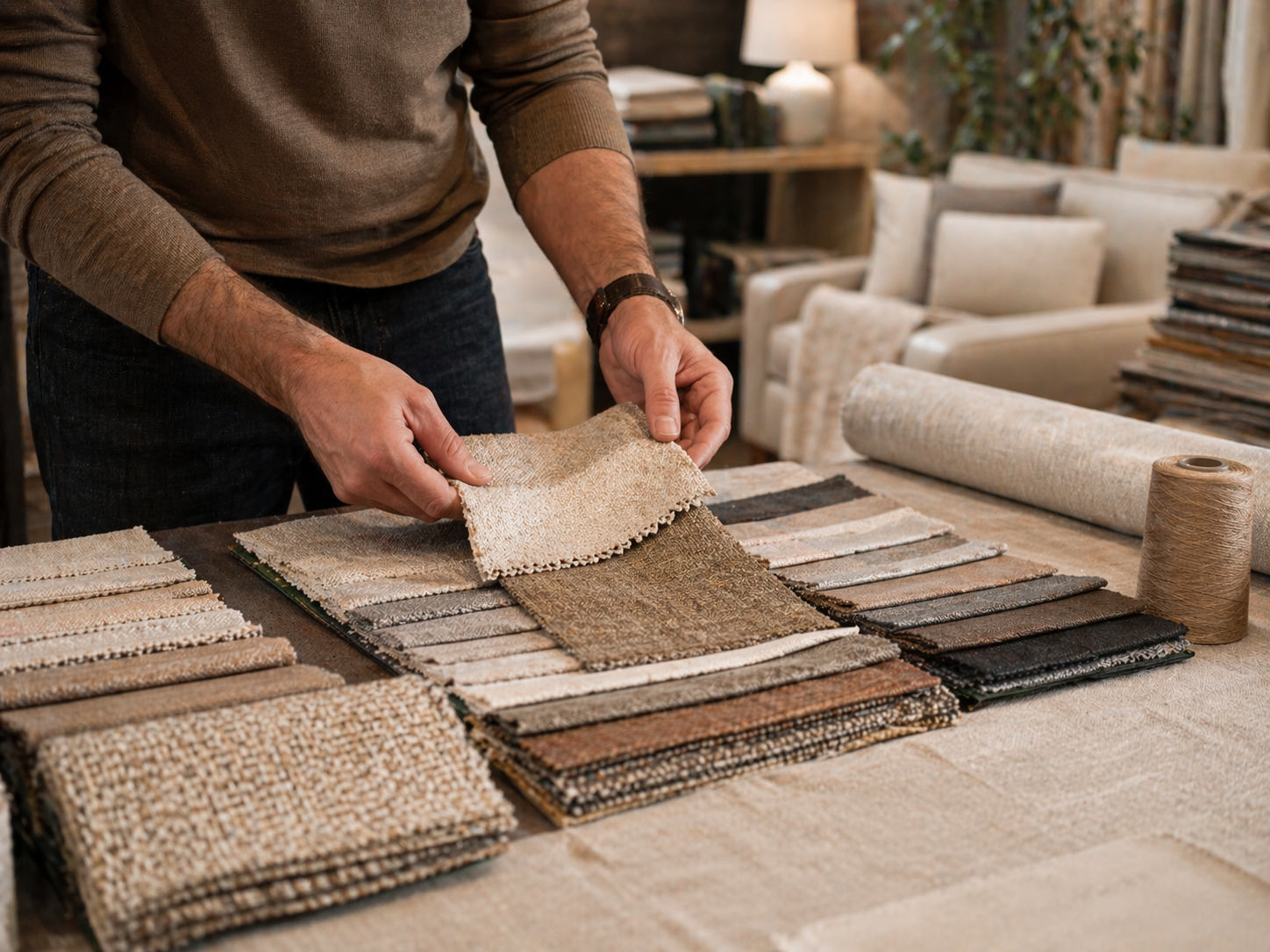 Koltuk döşeme için kumaş ve deri seçimi